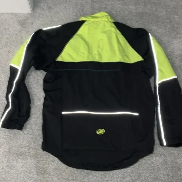 high visibility reflective black neon performance bike cycling fleece jacket XL - Picture 5 of 6